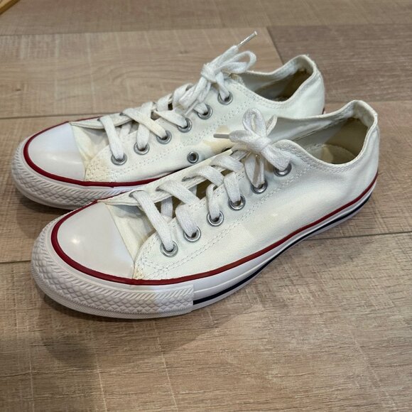 CONVERSE LOW TOP WHITE SNEAKERS MENS 5 WOMENS 7 - Picture 3 of 8